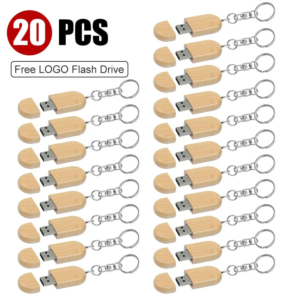 Wooden USB Flash Drive 8–32GB Custom Logo Bulk | 10/20/50 Pcs USB Flash Drive PRIMED 128 GB Bamboo-20