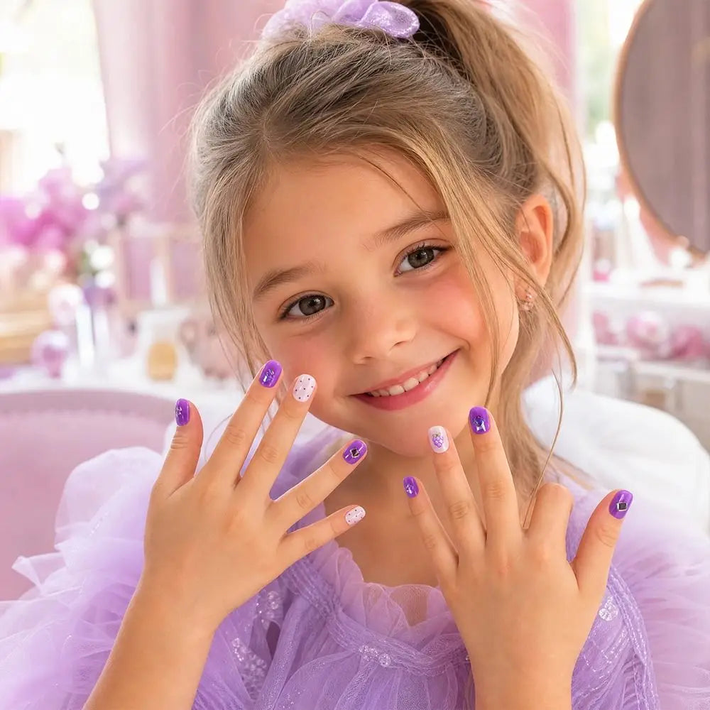 Kids Cat's Eye Press On Nails – Cute Detachable 10pc Set