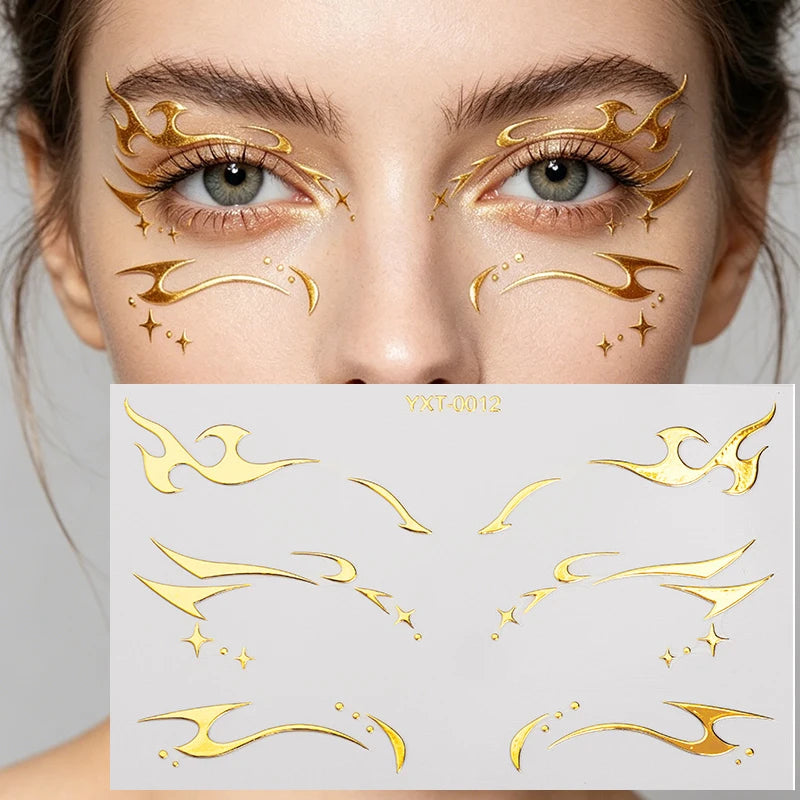 Holographic Laser Eyeliner Stickers – Waterproof Face Art Decals Face Art Sticker PRIMED YXT-012-1Pc