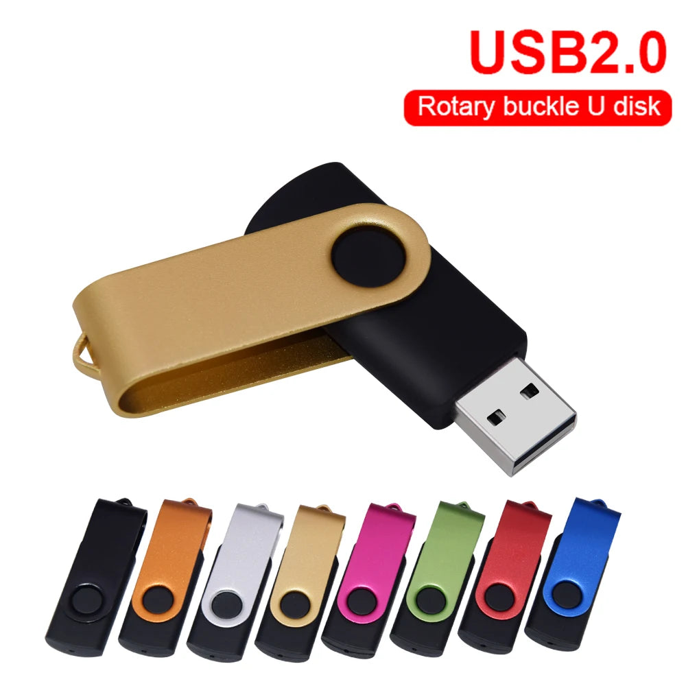 Rotatable USB 2.0 Flash Drive 8–128GB | Waterproof Metal PenDrive USB Flash Drive PRIMED