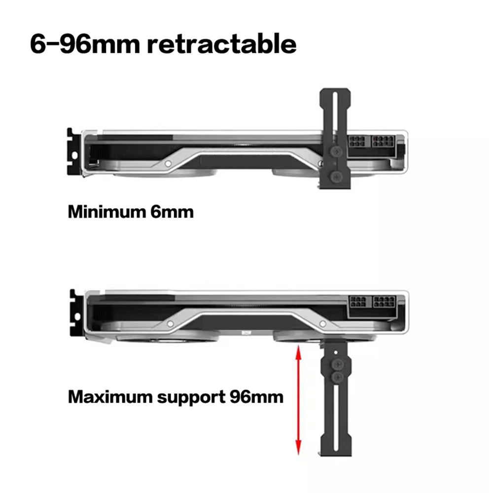 Adjustable GPU Support Bracket 6–96mm | Anti-Sag Card Holder GPU Support Bracket PRIMED