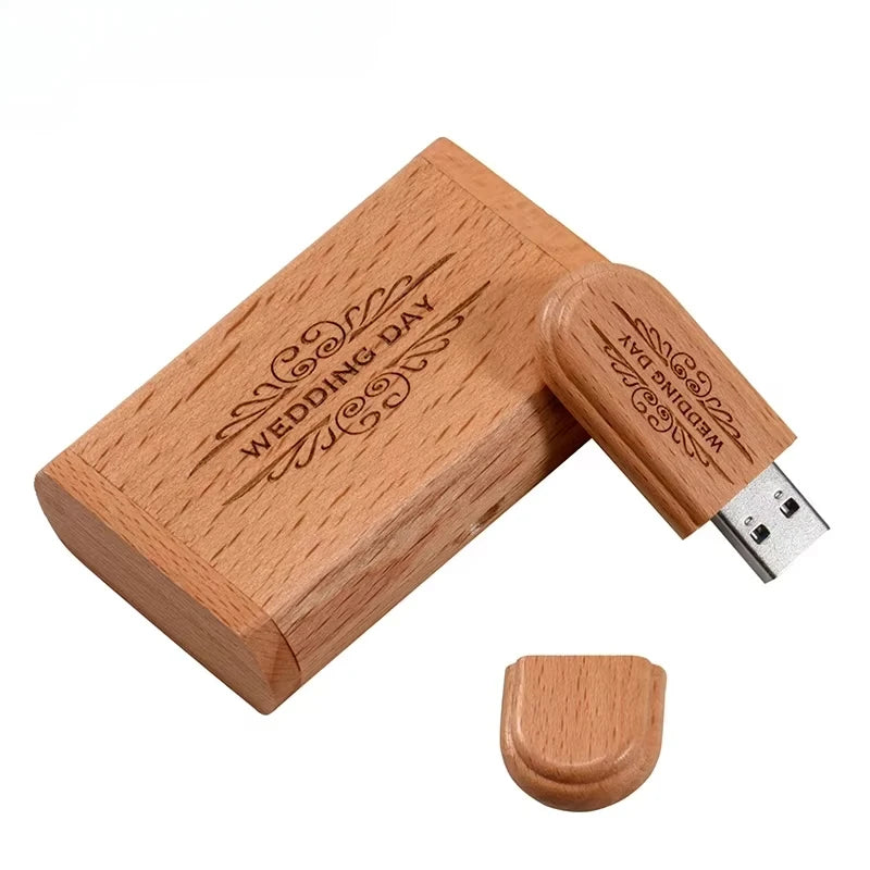 20-Pack Maple Wood USB Flash Drives 128GB | Free Custom Logo Wooden USB Flash Drive PRIMED