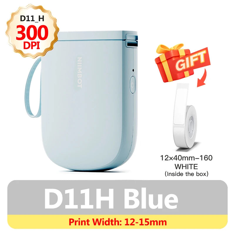 Niimbot D11H 300DPI Bluetooth Thermal Label Printer Portable Bluetooth Label Printer PRIMED 300DPI D11H BL