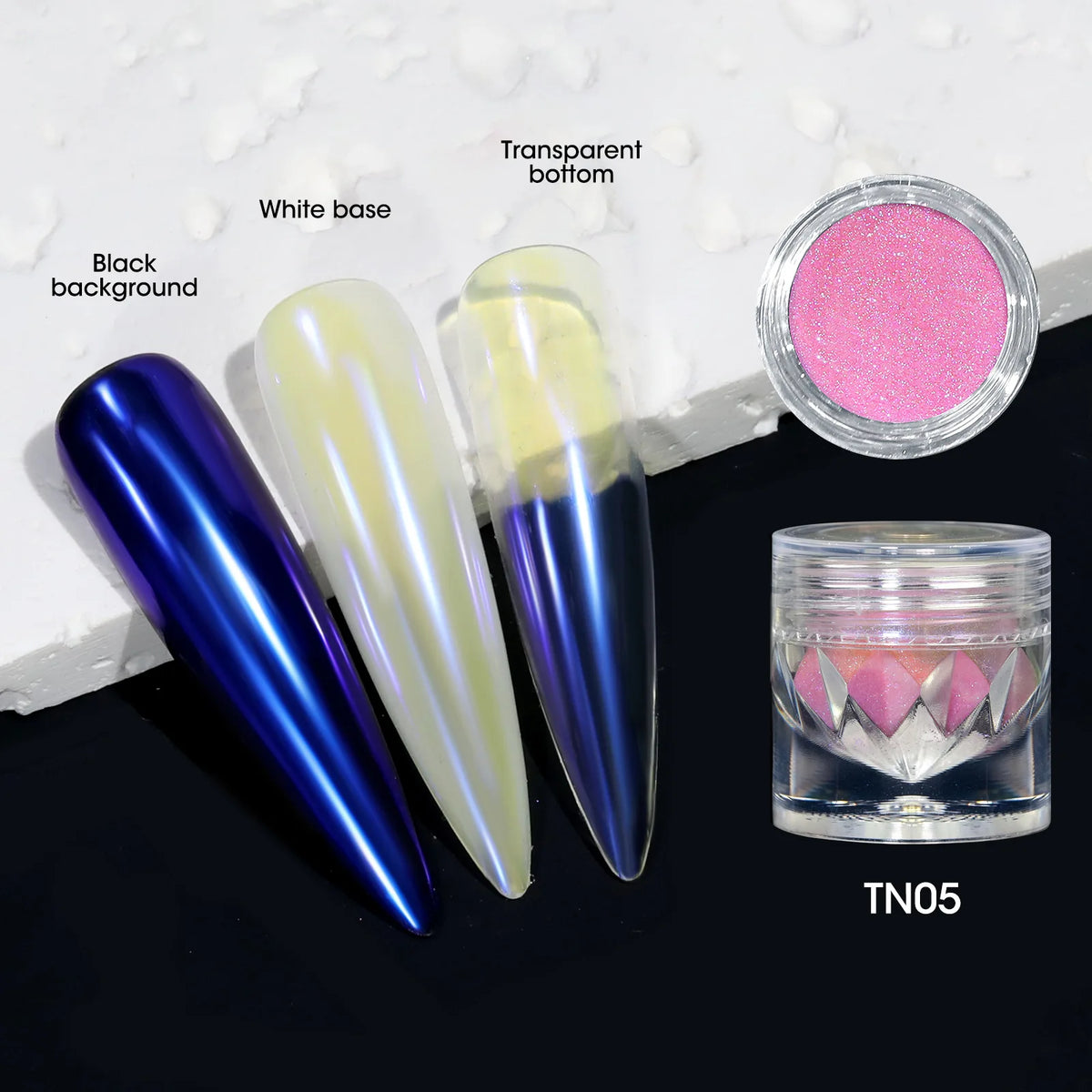 10-Color Aurora Chrome Nail Powder – Iridescent Chameleon Pigment