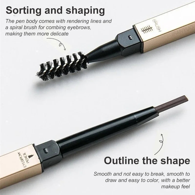 Waterproof Double-Ended Eyebrow Pencil with Brush – 5 Colors Eyebrow Pencil PRIMED