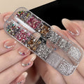 12-Grid Nail Rhinestone Kit – 3D Crystal Gems & Caviar Beads Nail Art Kit PRIMED B