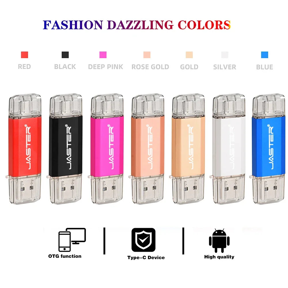 JASTER USB 3.0 Type-C Flash Drive 16GB–128GB Mini Pen Drive USB Flash Drive PRIMED
