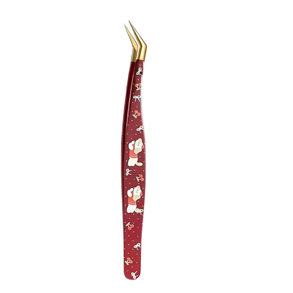 Anti-Static Stainless Steel False Eyelash Tweezers – Curved Tip Eyelash Tweezers PRIMED Style 1
