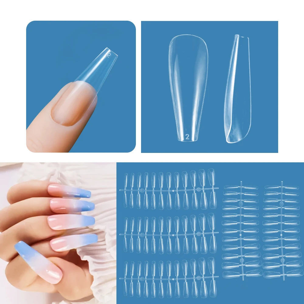 120pcs XXS Short Almond Soft Gel Full Cover Nail Tips – DIY Soft Gel Nail Tips PRIMED TD151-2