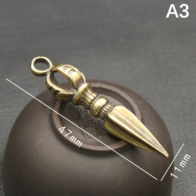 Tibetan Brass Dorje Vajra Ornament | Buddhist Desk Decor