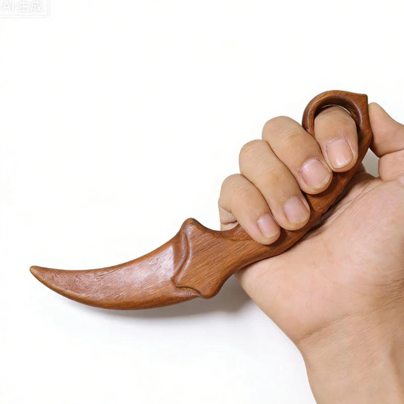 Golden Sandalwood Claw Knife Hand-Carved Wooden Toy Ornament