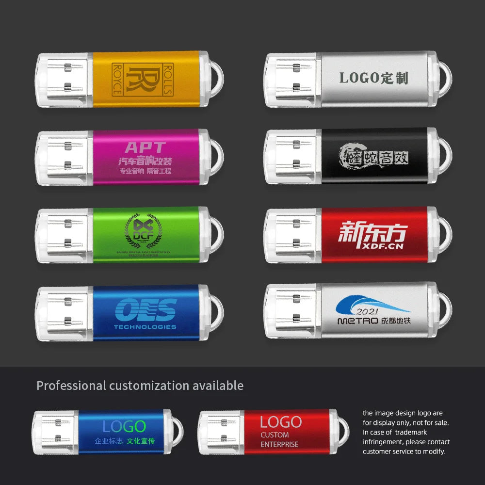 10-Pack Custom Logo Metal USB Flash Drives 2.0/3.0 | 32G 64G Custom USB Flash Drive PRIMED