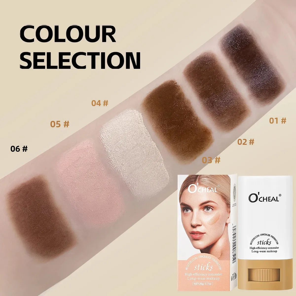 OCHEAL Waterproof Concealer Foundation Stick – Brightening