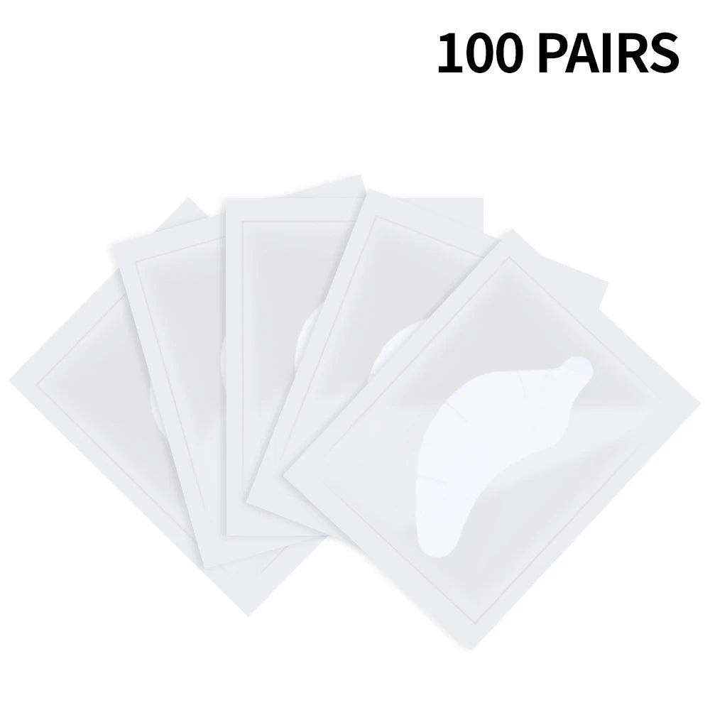 100 Pairs Hydrogel Under Eye Pads for Eyelash Extensions Eyelash Extension Pads PRIMED YB-100pcs White