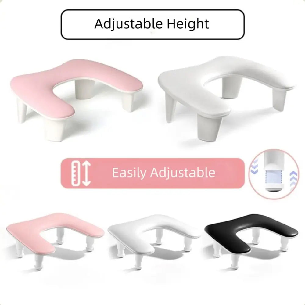 U-Shape Nail Armrest Cushion | Adjustable PU Leather Hand Rest