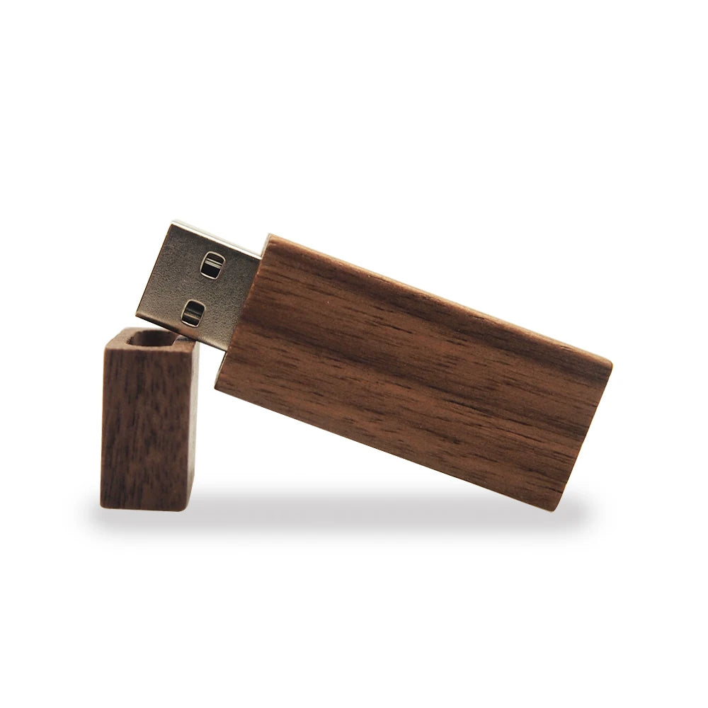 Wooden USB Flash Drive 8GB | Custom Logo Bamboo Walnut Gift Wooden USB Flash Drive PRIMED 64 GB Walnut wood