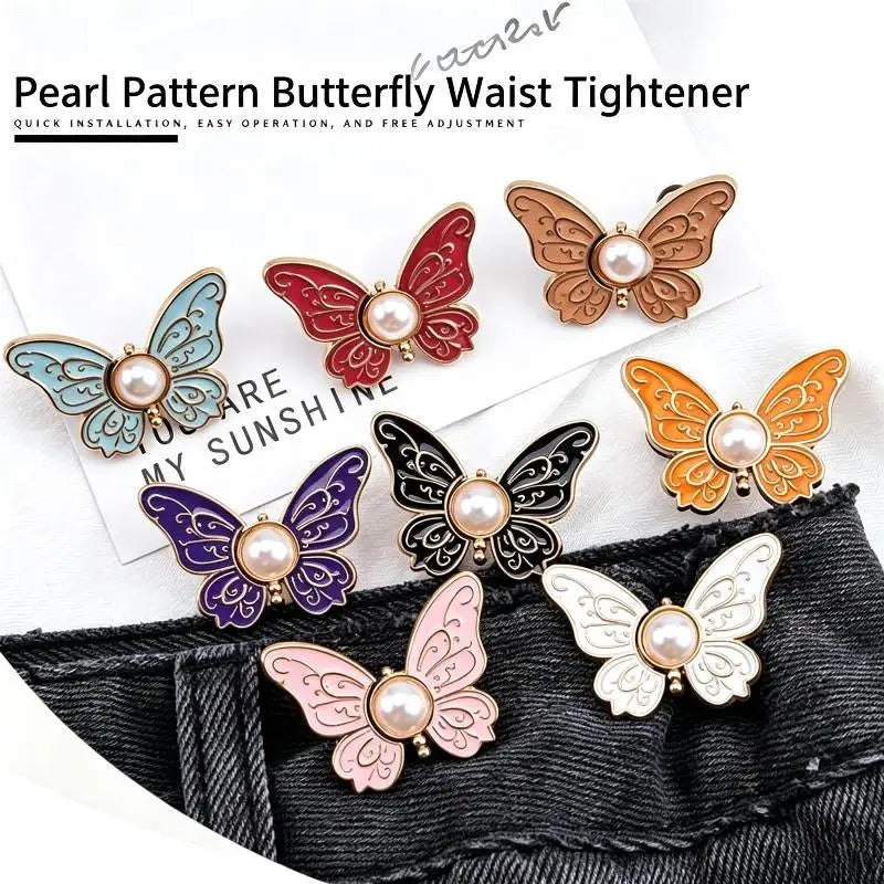 Butterfly Waist Buckle Set 2pc – No-Sew Alloy Adjuster