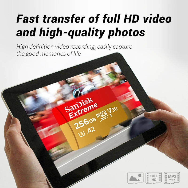 SanDisk Extreme microSDXC V30 A2 U3 – Up to 190MB/s | 64–256GB microSD Memory Card PRIMED