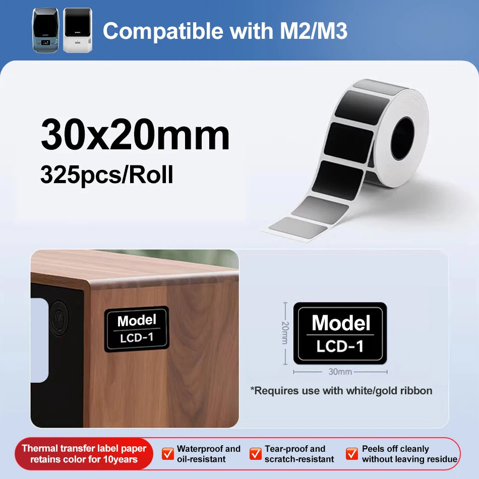NIIMBOT M2 Bluetooth Thermal Label Printer 300DPI | Portable Thermal Label Printer PRIMED OnlyLabel BK30-20mm