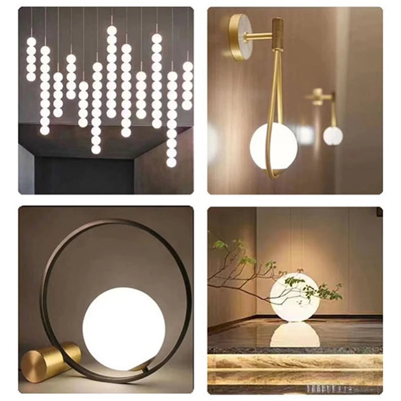 White Glass Lamp Shade Globe – E14/E27 Bulb Fitter Replacement