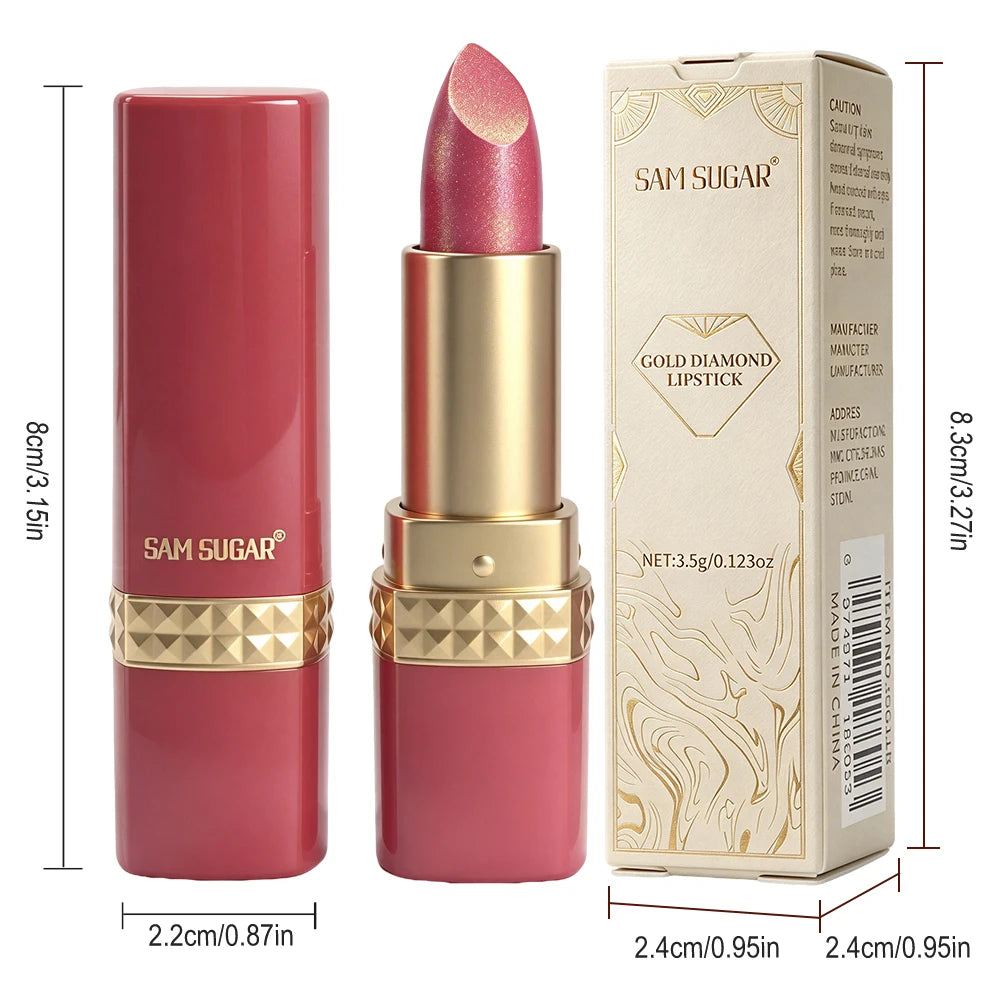 SAM SUGAR Metallic Glitter Lip Gloss | Diamond Shimmer, Waterproof