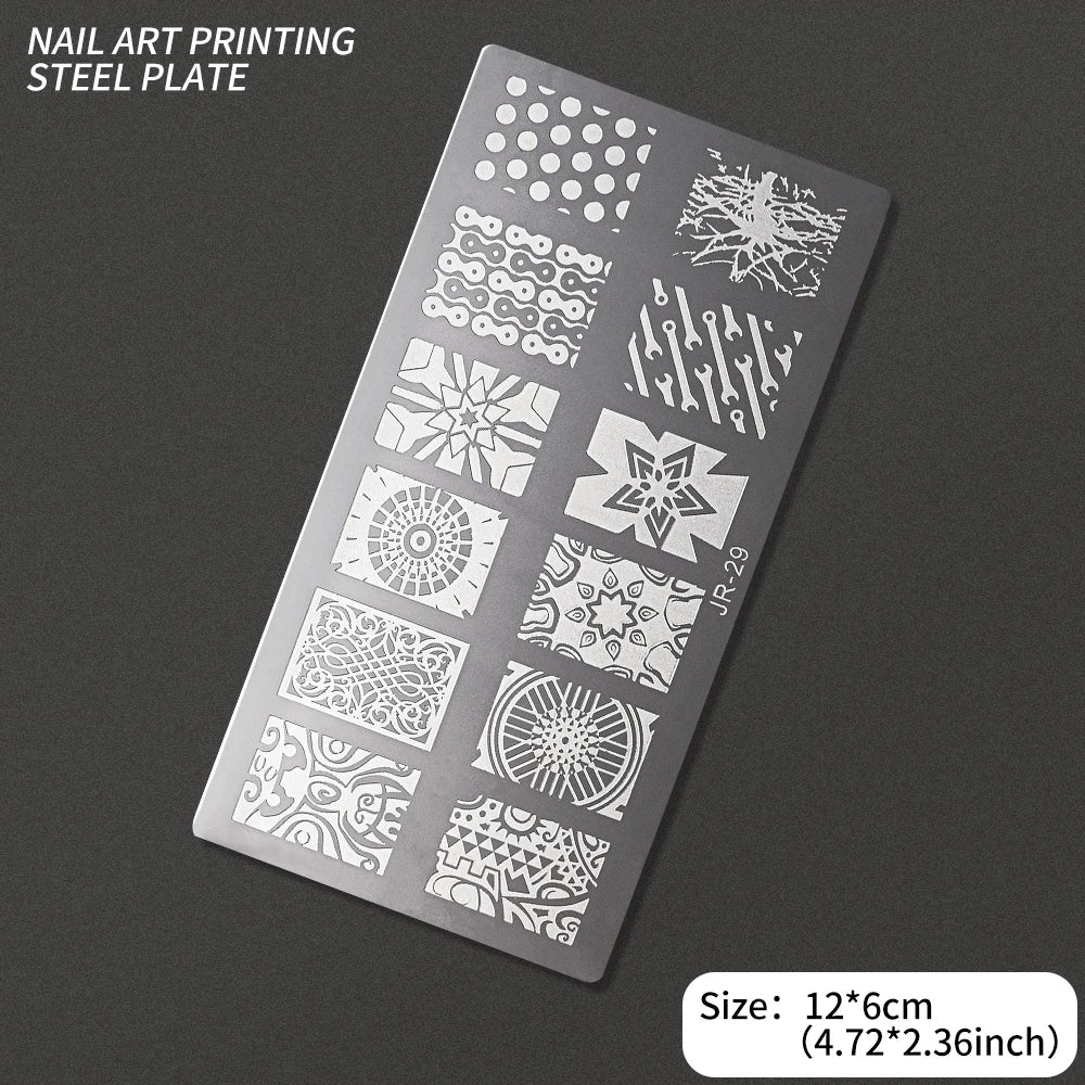 Nail Art Stamping Plate – Waves, Florals & Animal Designs Nail Stamping Plate PRIMED TL-JR29