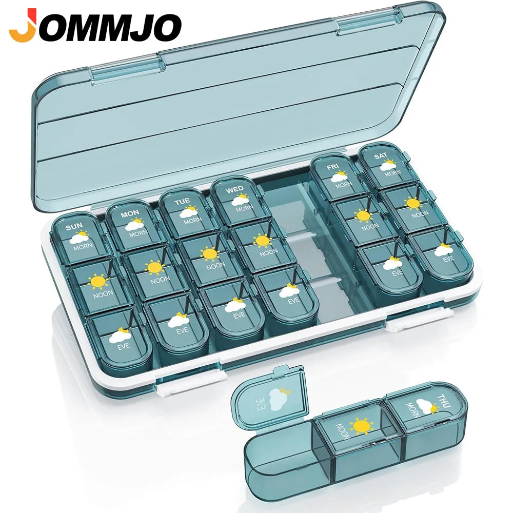 Weekly Pill Organizer 3–4x Daily | 7-Day 28-Compartment Box