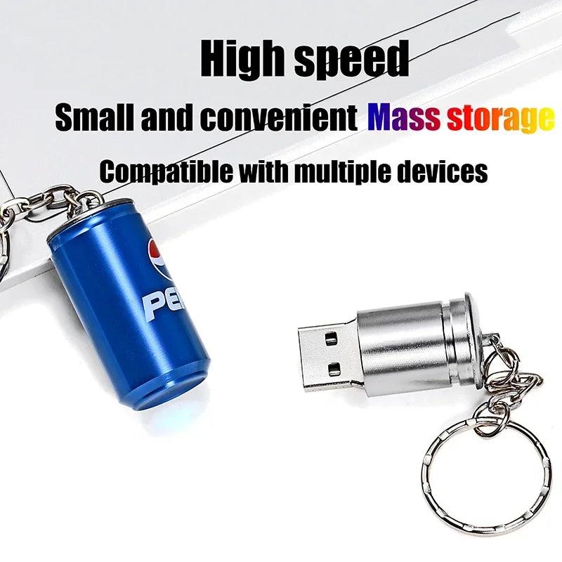 Soda Can USB Flash Drive 128GB/64GB/32GB + Keychain | JASTER USB Flash Drive PRIMED