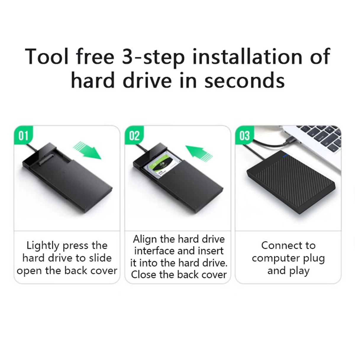 UTHAI Z400 2.5" Hard Drive Enclosure USB 3.0 Type-C SATA