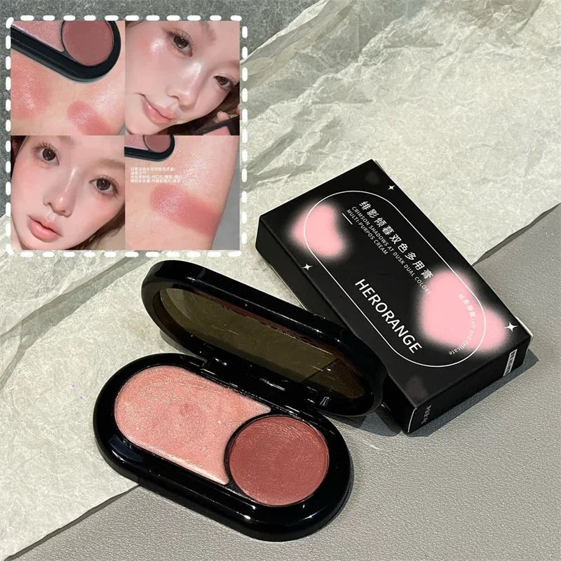 2-in-1 Pearlescent Blush & Highlight Cream | Multi-Use Makeup Blush Highlight Cream PRIMED