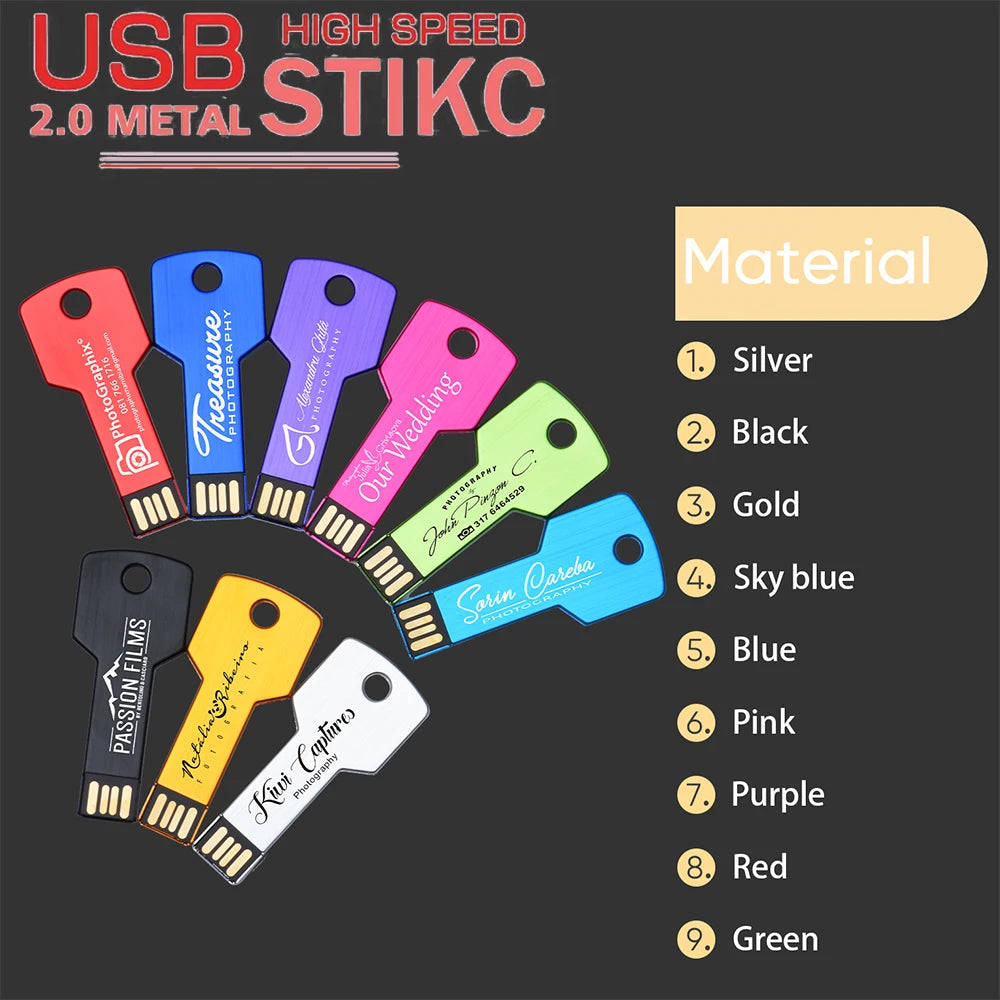 Metal USB Flash Drive 8–128GB | Custom Logo Key Pen Drive USB Flash Drive PRIMED