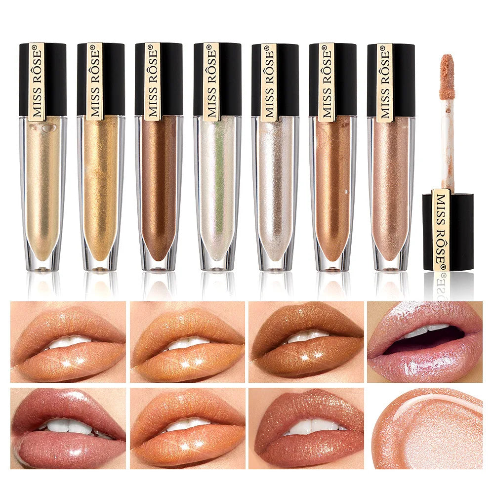 MISS ROSE Pearlescent Liquid Lip Glaze – Waterproof & Hydrating Liquid Lip Gloss PRIMED