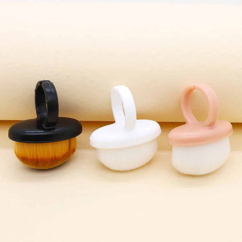10-Pack Ring Shape Nail Dust Brushes – Salon Manicure Kit Nail Dust Brush PRIMED
