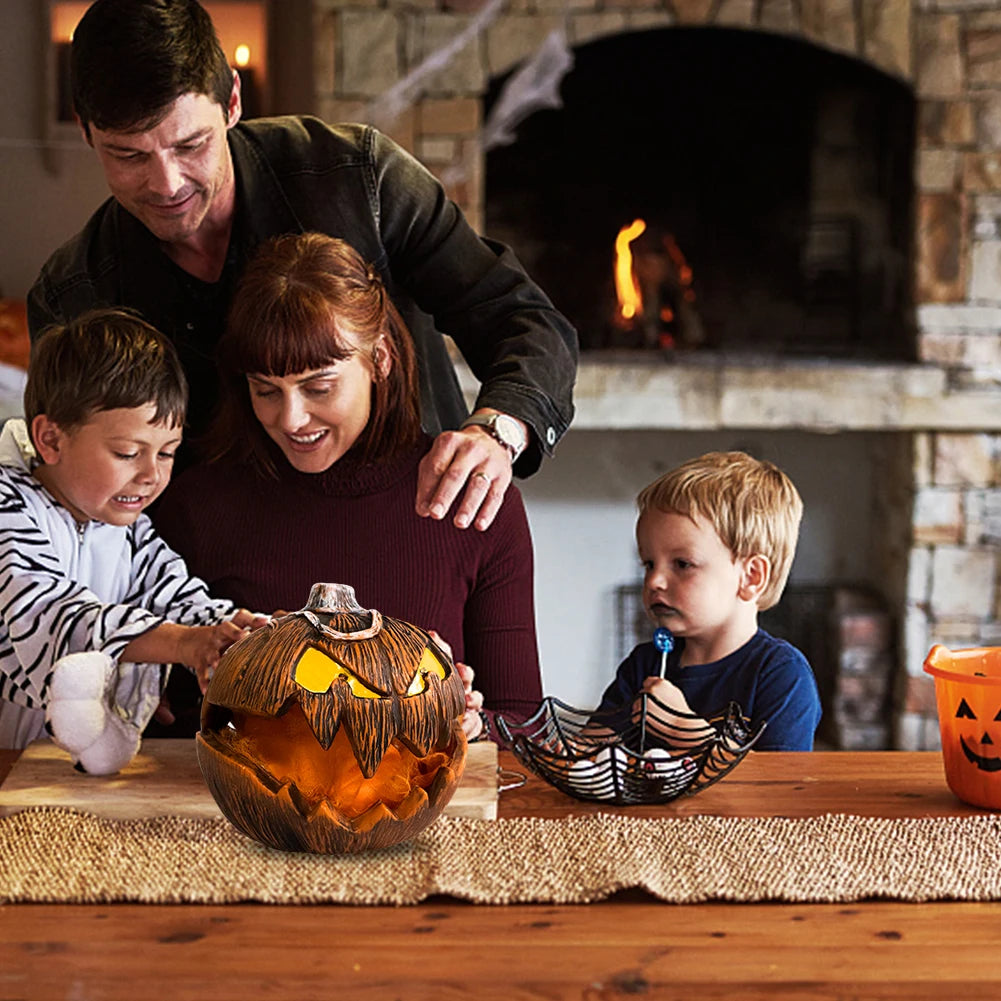 Animated Halloween Pumpkin – Sound Activated Light-Up Eyes Halloween Prop Decoration PRIMED