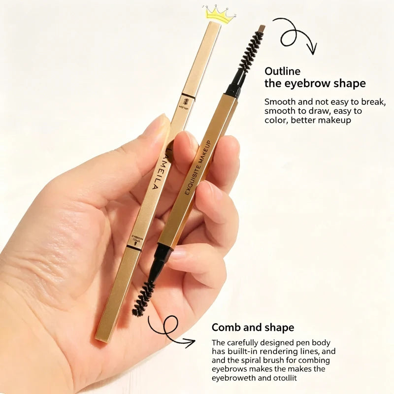 Triangle Tip Double-Ended Eyebrow Pencil with Brush Eyebrow Pencil PRIMED