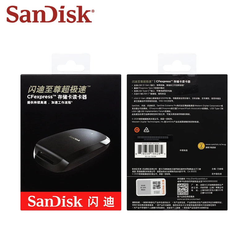SanDisk Extreme PRO CFexpress Type-B Card Reader USB 3.1 Memory Card Reader PRIMED