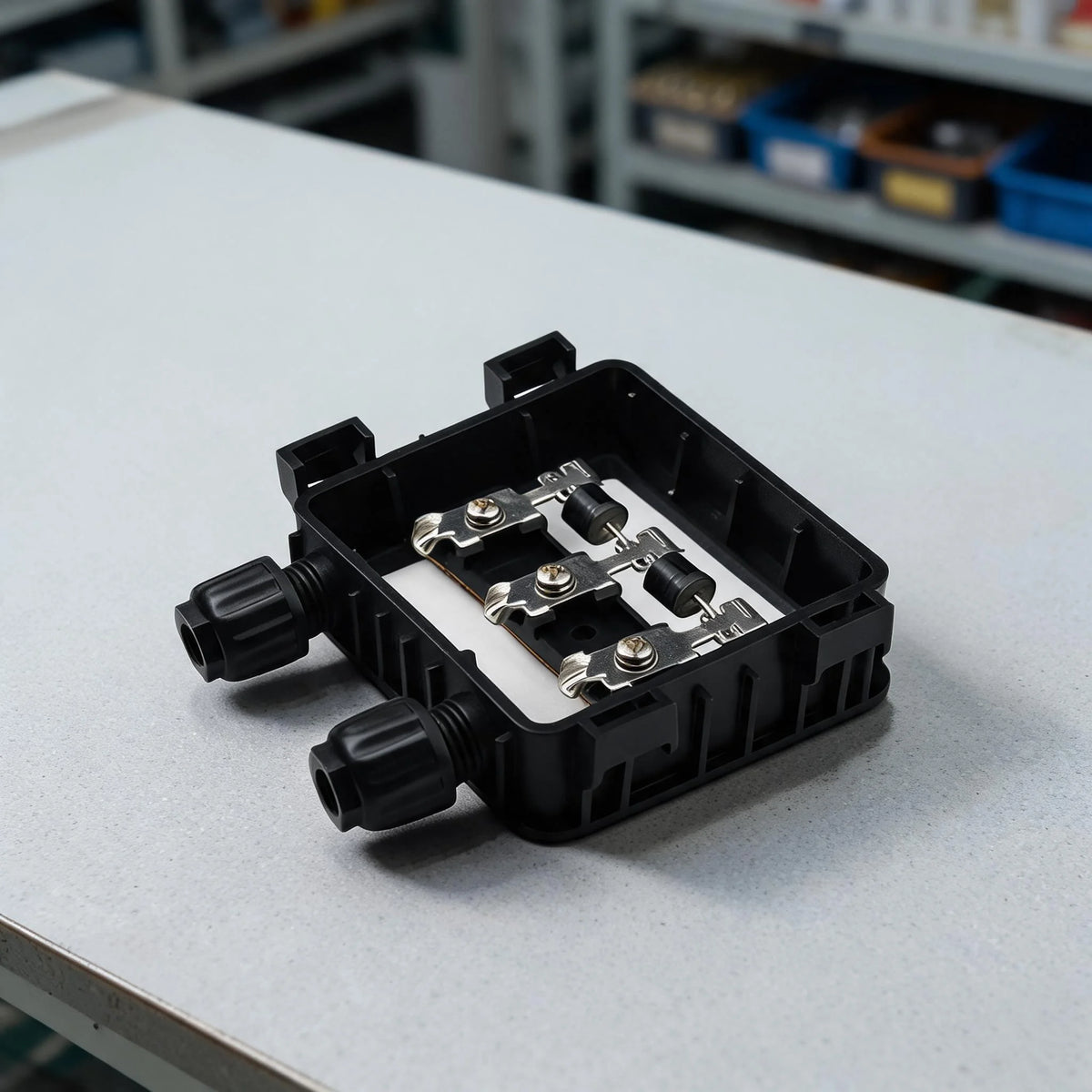Solar Junction Box 50W–120W IP65 Waterproof PV Module 6A