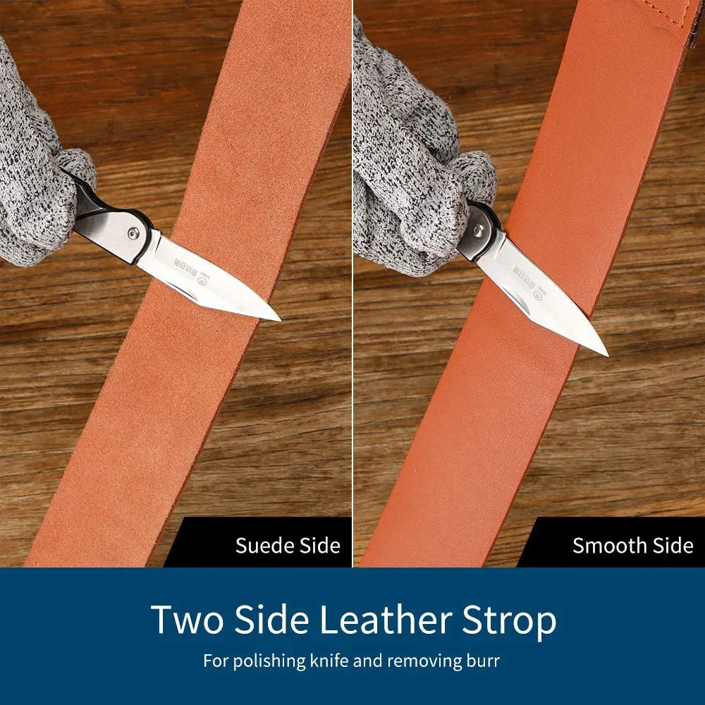 Cowhide Leather Razor Strop | Straight Razor Sharpening Belt Razor Sharpening Strop PRIMED