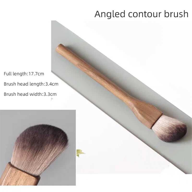 Walnut Wood Handle Makeup Brush – Powder, Blush & Contour
