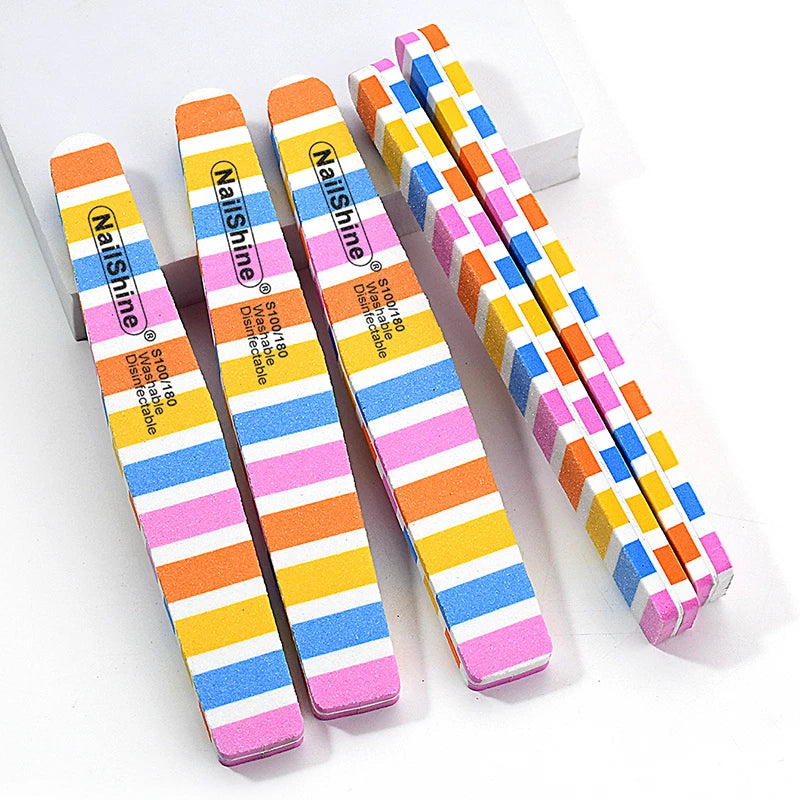 Sponge Nail Files 100/180 Grit – 5 or 10 Pack Dual-Sided
