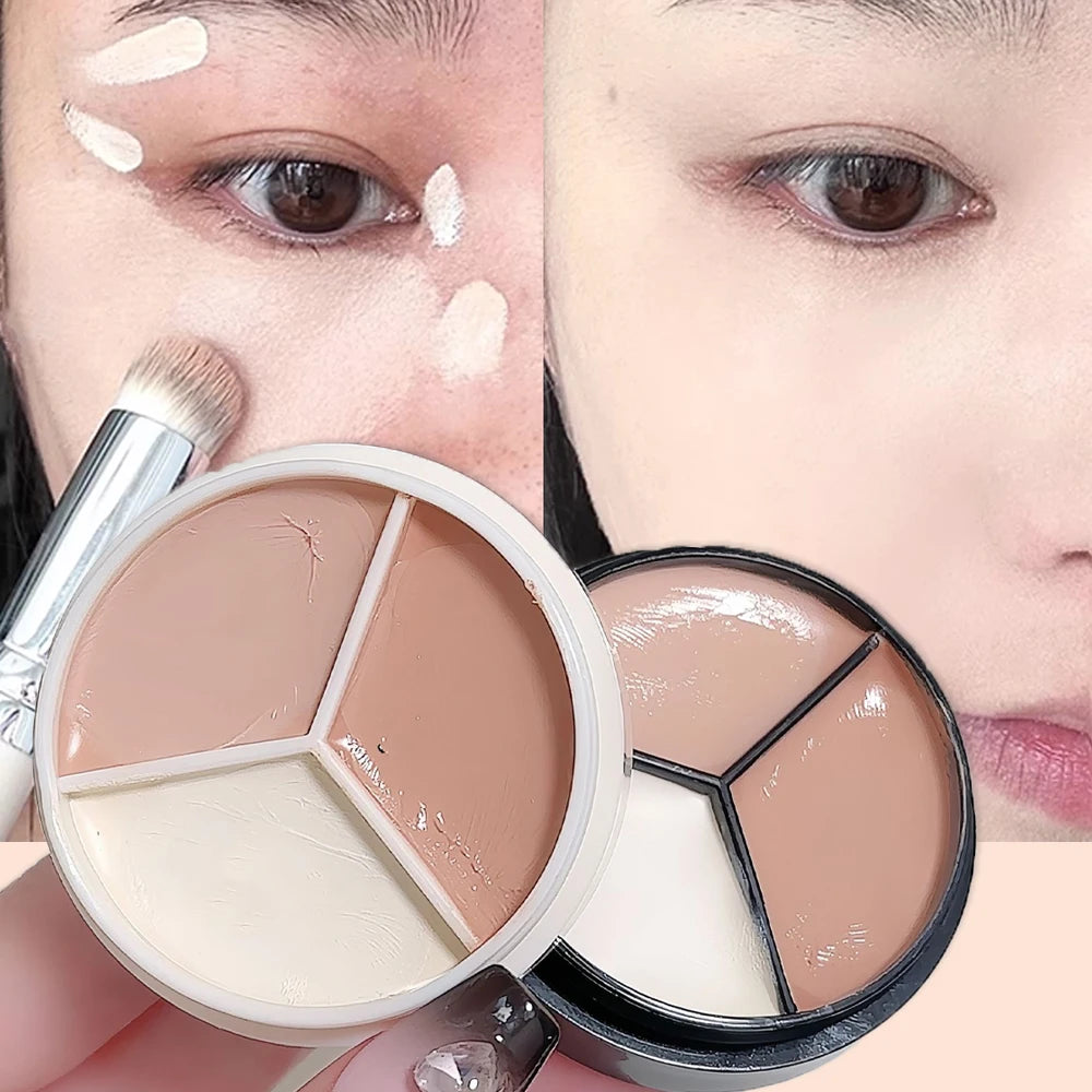 Tricolor Correcting Concealer Palette – Full Coverage Cream