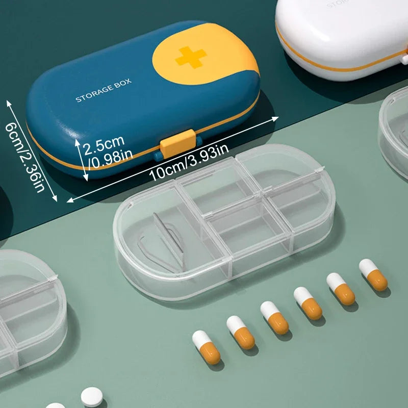 Travel Pill Organizer with Cutter & 4 Compartments | BPA-Free Pill Organizer Case PRIMED