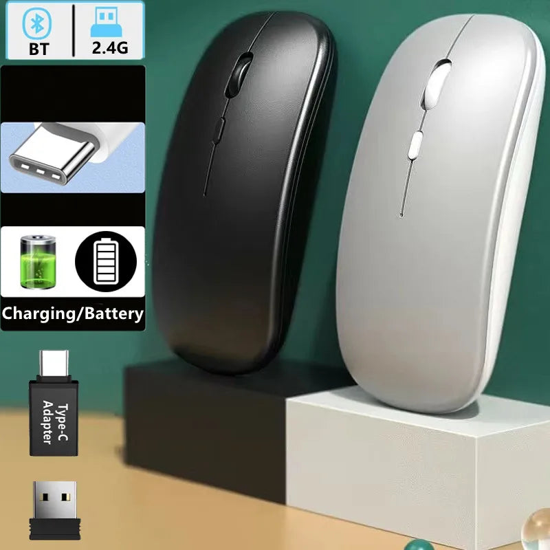 Slim Wireless Mouse – Dual Bluetooth & 2.4G, Rechargeable Wireless Mouse PRIMED