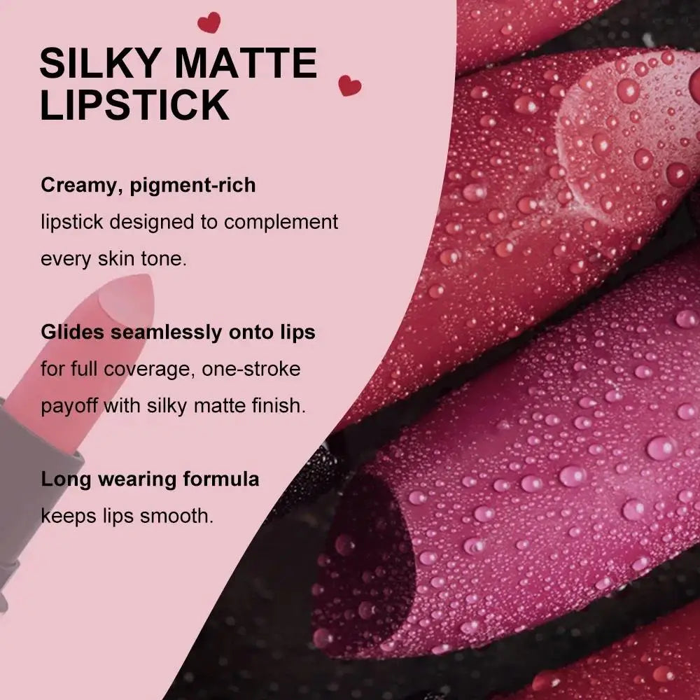 Mirsist 3-Pc Matte Velvet Lipstick Set – Waterproof, Long-Lasting
