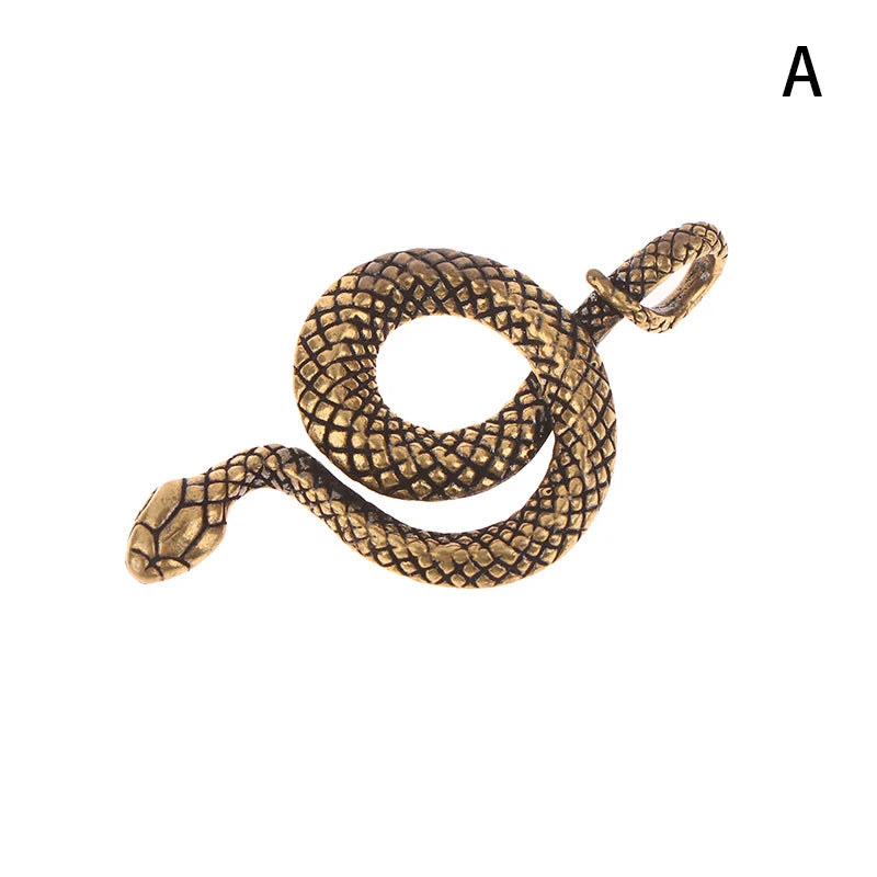 Handmade Brass Snake Zodiac Key Chain Pendant | Vintage Copper