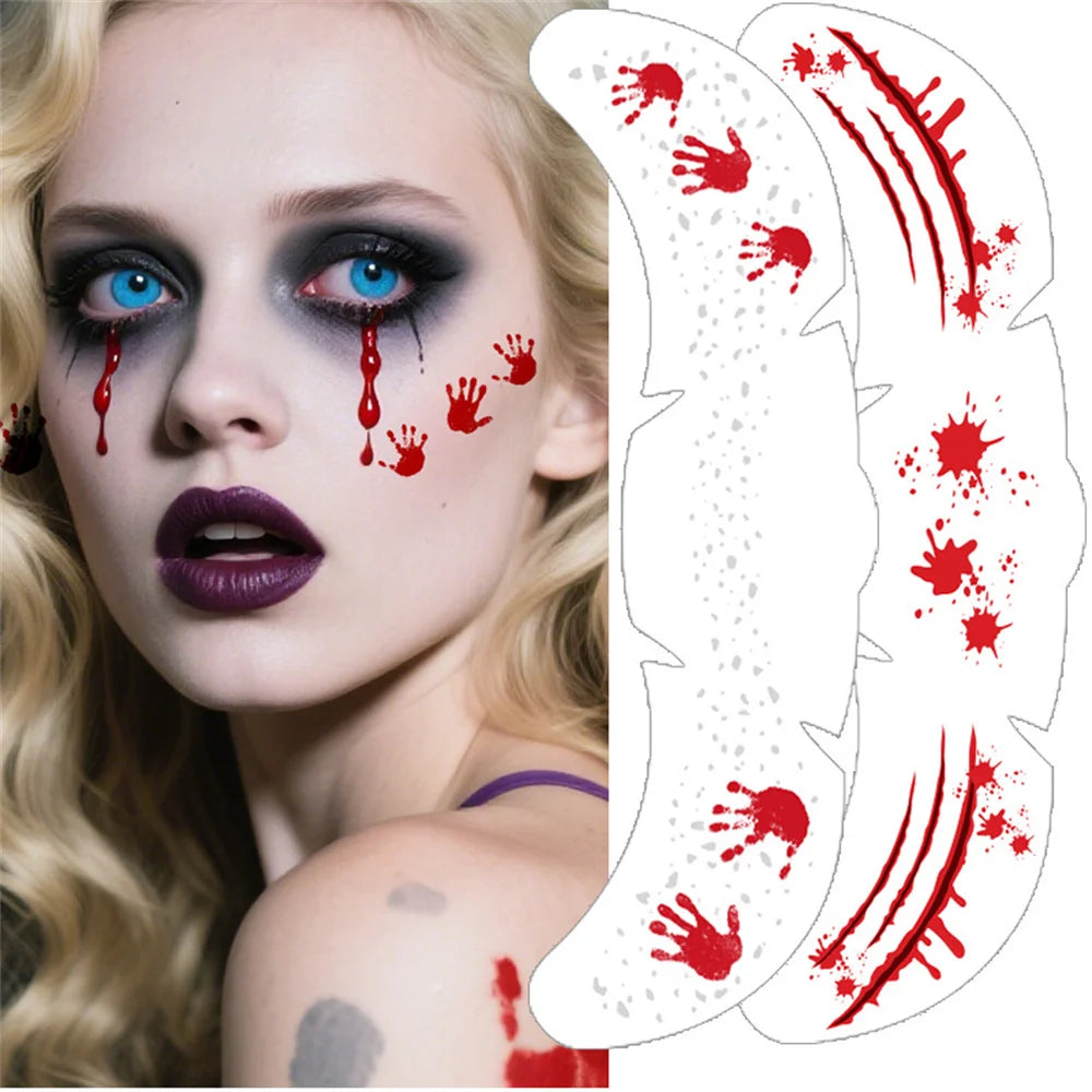 Halloween Glow Temporary Face Tattoo Sticker – Waterproof Decal Temporary Tattoo Sticker PRIMED