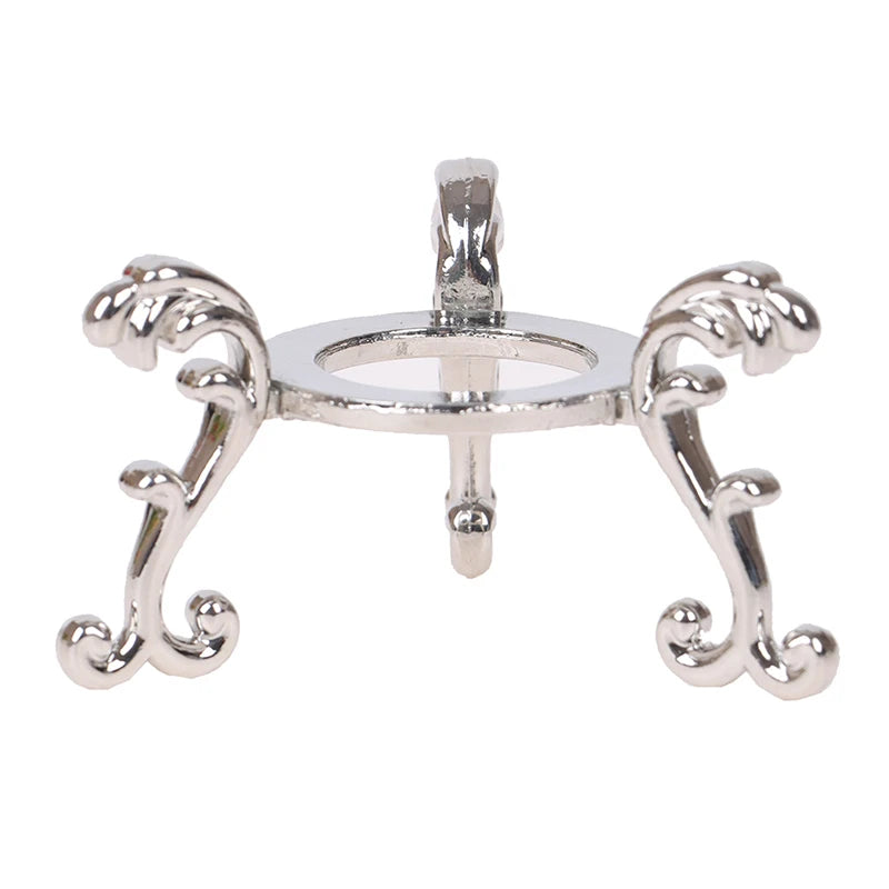 European Metal Crystal Ball Stand & Gemstone Egg Display Base Ornament Display Stand PRIMED silver color