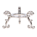 European Metal Crystal Ball Stand & Gemstone Egg Display Base Ornament Display Stand PRIMED silver color