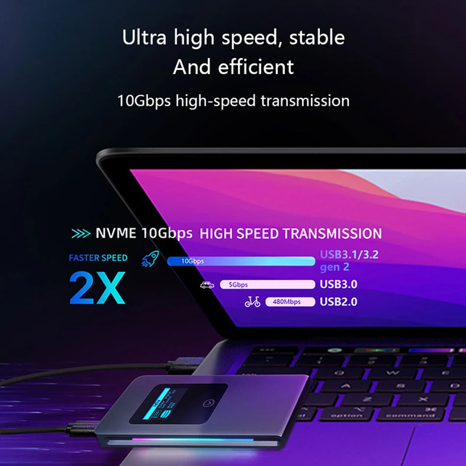 UTHAI M9 NVMe M.2 SSD Enclosure 10Gbps USB RGB Aluminum Case SSD Enclosure PRIMED