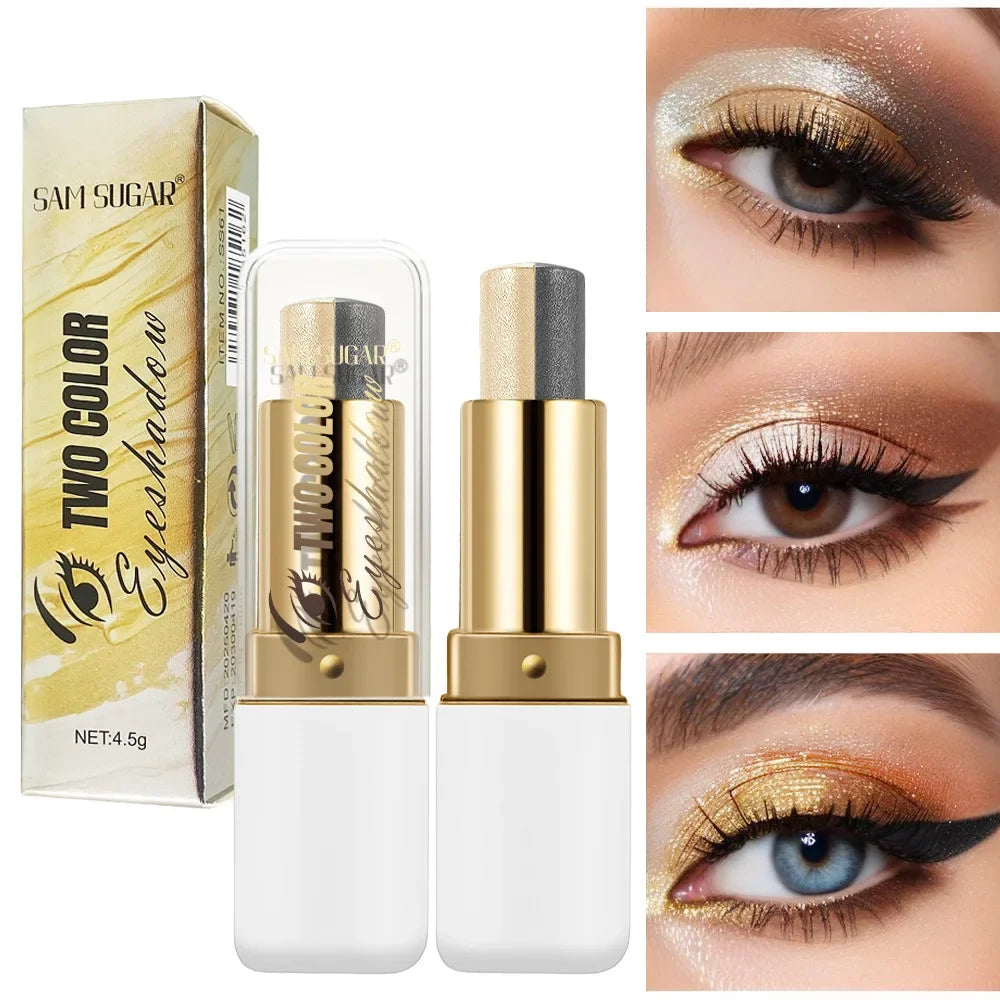 SAM SUGAR Two-Tone Eyeshadow Stick – Shimmer & Waterproof